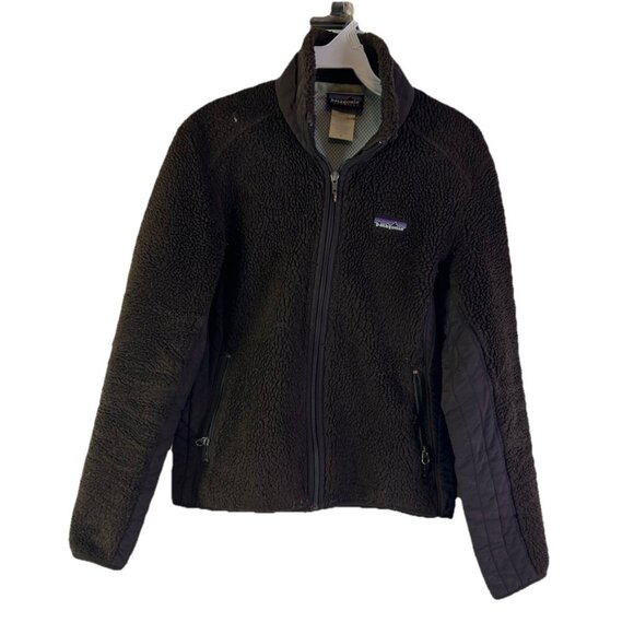 Patagonia Synchilla Deep Pile Fleece Spell Out Jacket Brown Womens Small - Picture 1 of 6